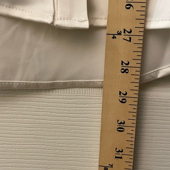 S: Rachel Zoe Satin Long Sleeve Button Down Blouse Ivory NWOT New! - Picture 7 of 9